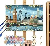 MANUALIDADES ADULTOS NIÑOS: El conjunto de pintura al óleo bricolaje promoverá las relaciones entre la familia, los amigos, el esposo y la esposa. Los principiantes adultos pueden pasar el tiempo dibujando números en el lienzo y pueden suspenderlos en cualquier momento. Los principiantes digitales con Pintura acrílica también pueden ser una actividad nocturna de citas para parejas que te facilita completar una pintura al óleo y disfrutar de la creación y el juego.