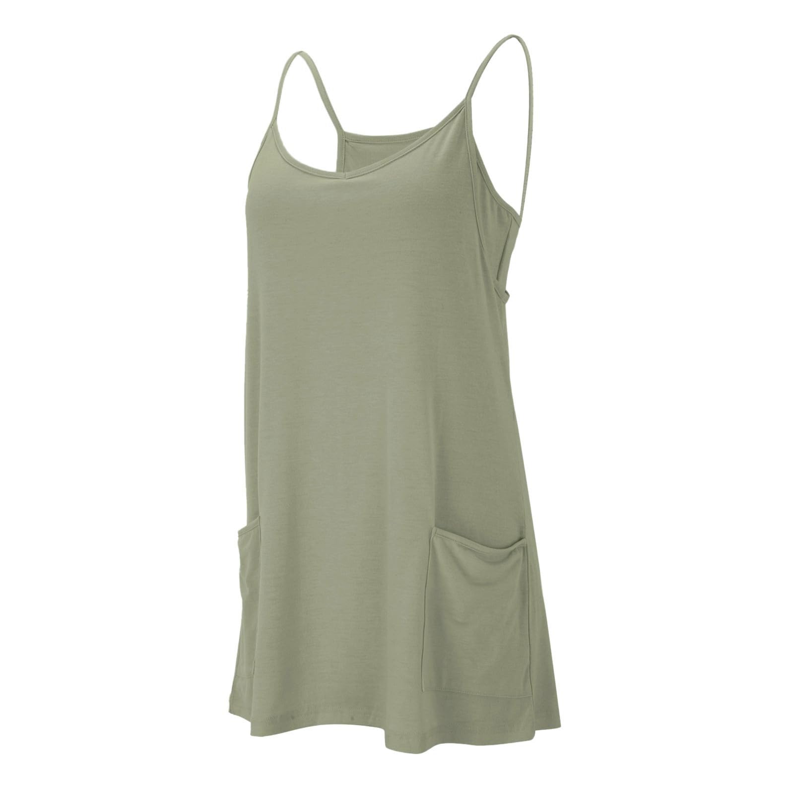 Damen Sportkleider Minikleider Jumpsuits Sommerkleid Oversized Jumpsuit Taschen Eingebaute Shorts Sommer T-Shirt Strandkleid Tenniskleid Trainingskleid Träger Lässiger Ärmellos Kurz Kleid
