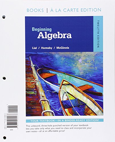 Beginning Algebra, Books a la Carte Edition 0321969472 Book Cover
