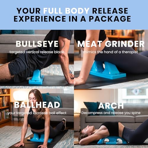 Image of Thrival Relief Pro - Fully Adjustable Psoas, Back and Hip Flexor Muscle Release Tool with Thrival App for Targeted Routines, Deep Tissue, Trigger Point Massage (Blue) - Made in USA