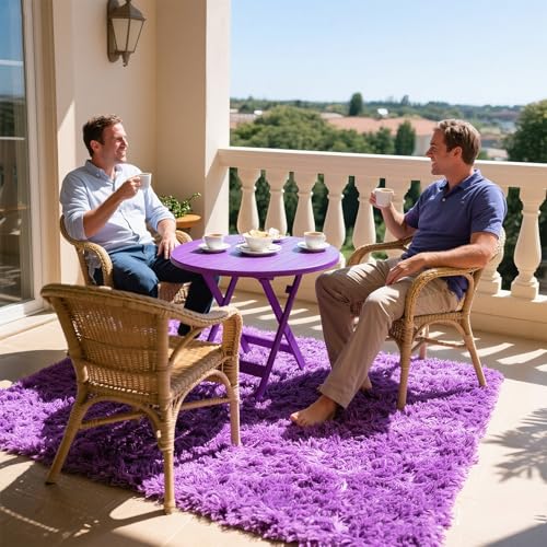 Purple Area Rugs for Girls Bedroom Living Room, 9x12 Fluffy Fuzzy Shaggy Carpet for Kids Playroom Nursery, Thick Soft Plush Mat for Kids Baby Boys Teen Dorm Home Decor Aesthetic