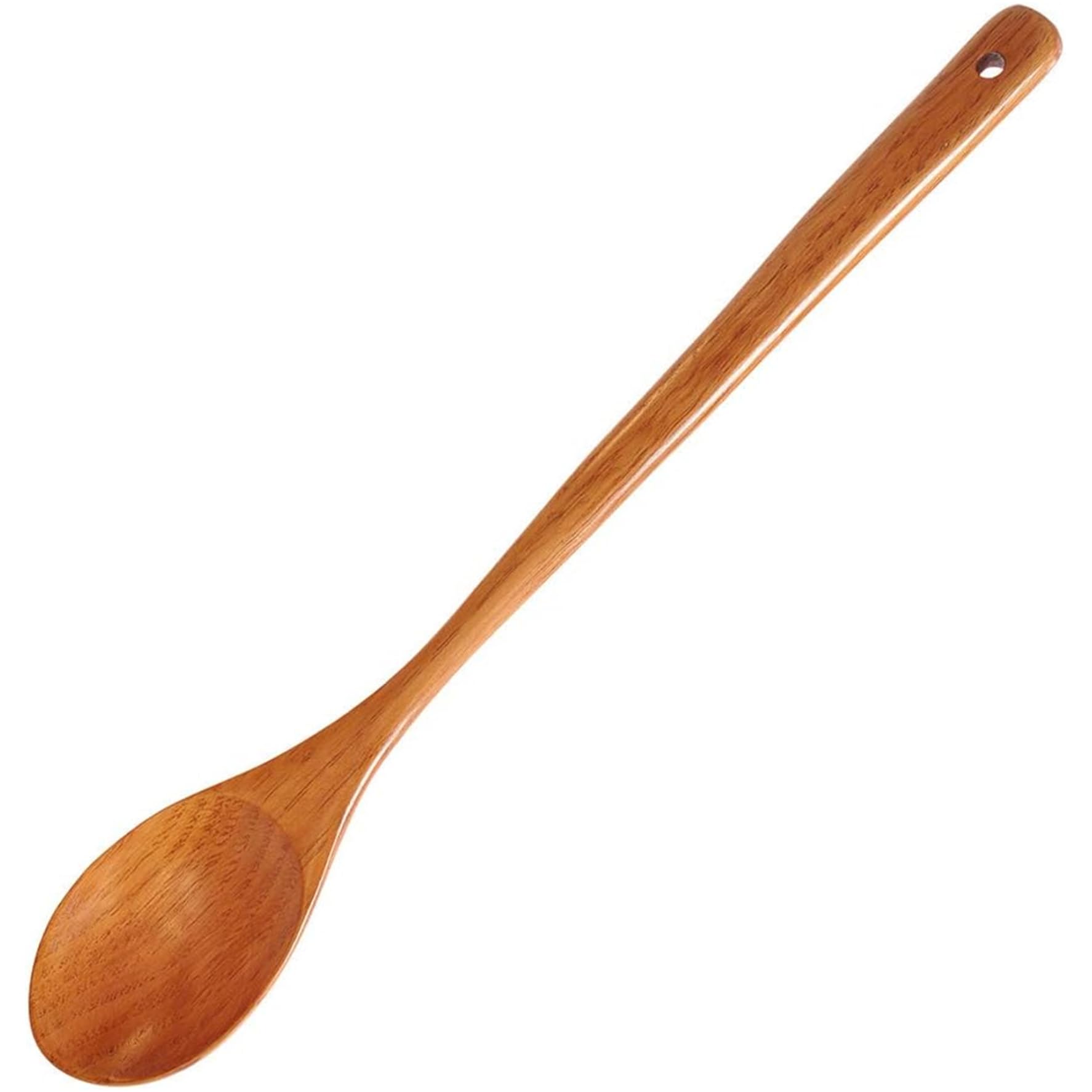 Hbbgdiy 16.5 Inch Long Handled Wooden Cooking Spoons Set, Heat Resistant Stirring and Mixing Utensils, Wooden Spoons for Kitchen and Baking