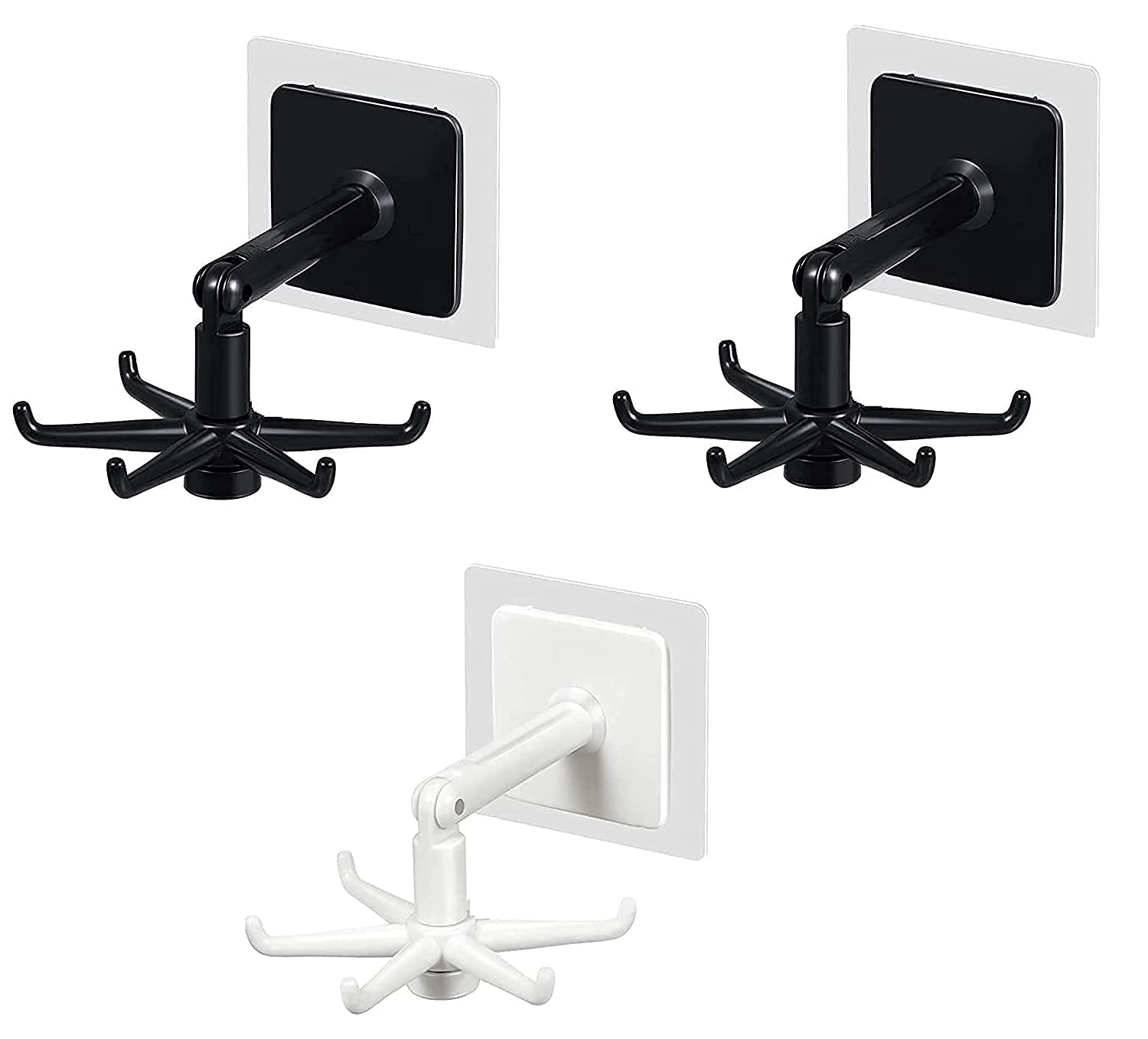 NOBILEA 360 Degree Rotating Folding Hooks Holder Hanger Rack Wall Mounted for Office Home Kitchen Bathroom Holding a Key Towel Spoon (Set of 3)-image-41