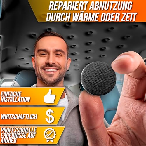 70-teiliges Schwarz Auto Dachhimmel Reparatur Set – mit Clips, Schrauben, Maßband & Schraubendreher – Dachhimmel kleben & reparieren – geeignet für Golf 5 und andere Modelle