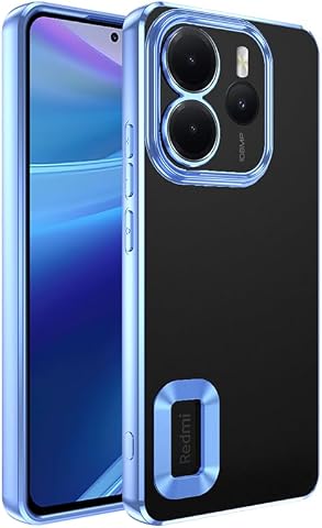 Zore Xiaomi ile uyumlu Redmi Note 14 4G Kılıf Kamera Korumalı Logo Gösteren Zore Omega Kapak Sierra Mavi