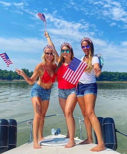 4-th-of-July-Headband-for-Women-Girls-Fourth-of-July-Knotted-Headband-Red-White-and-Blue-Sequin-Beaded-Patriotic-Hairband-American-Flag-USA-Independence-Day-Head-Band-Hair-Accessories-Gifts