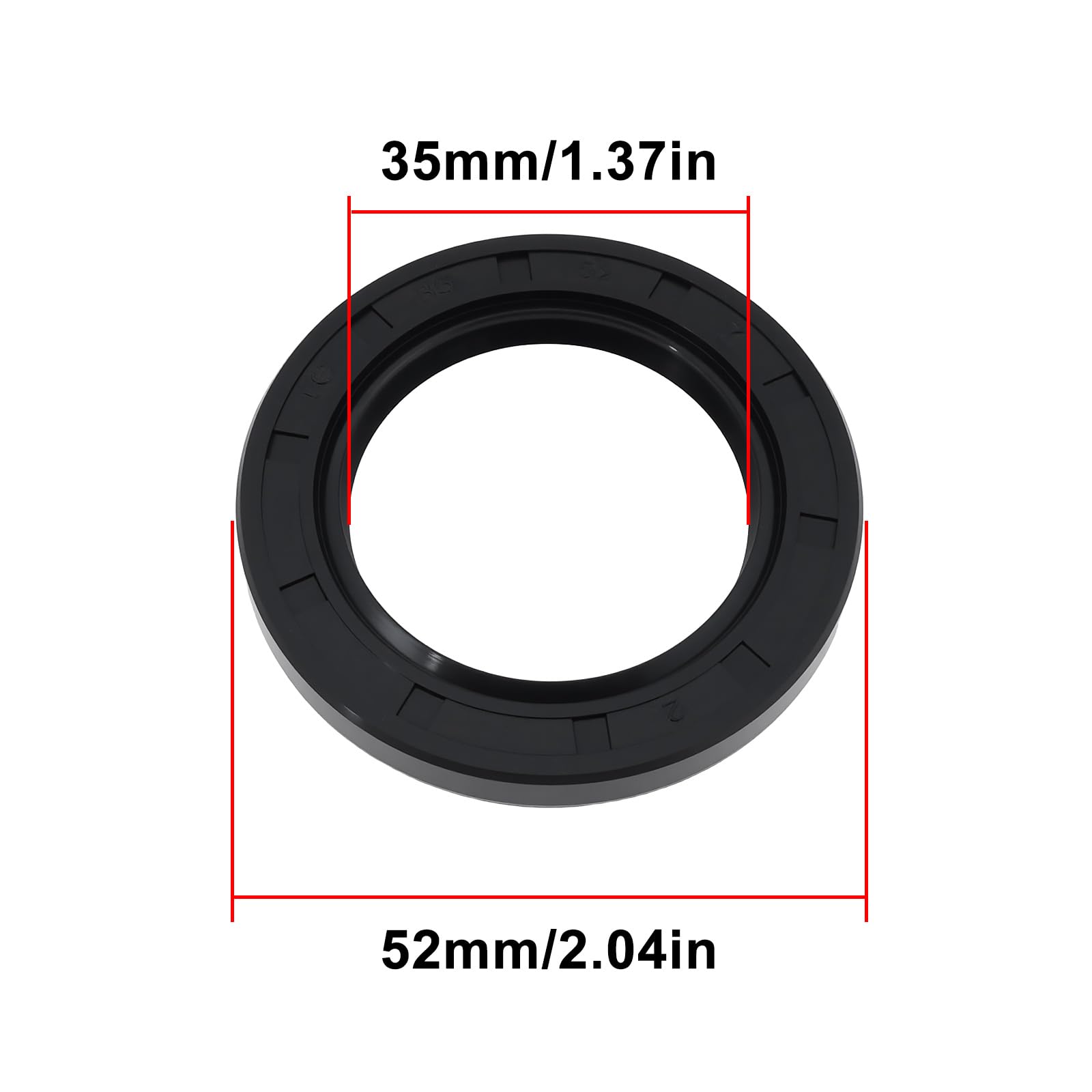 OTOTEC Lot de 2 Joints d'étanchéité à Double Lèvre en Caoutchouc Nitrile 35 X 52 X 7 Mm pour Roulements Hydrauliques Et Pneumatiques