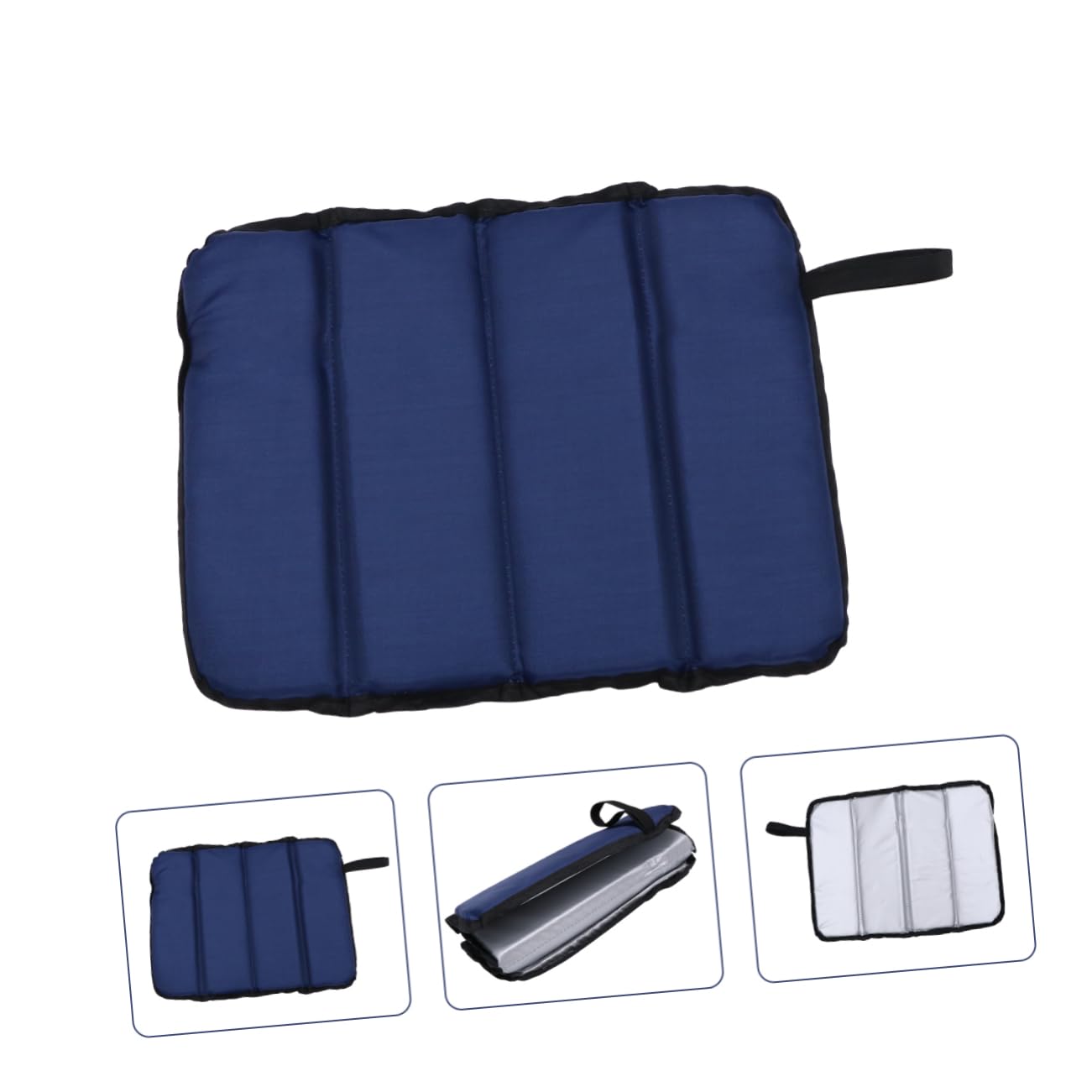 Anneome 2 Piezas Cojines Plegables Impermeables para Picnic y Camping Resistentes y Portátiles con Oxford Duradera Azul Oscuro de Unidades para Exteriores y Actividades