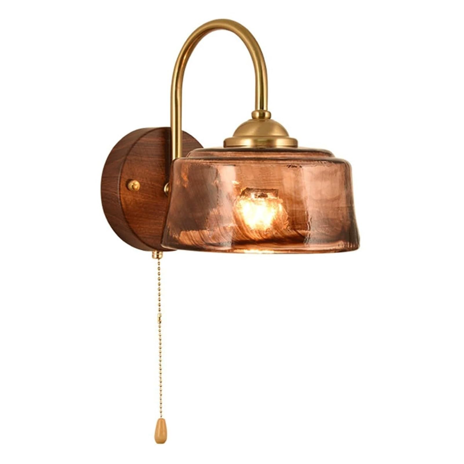 KBUUKYYXouy Vintage Glass Lampshade Wall Light Lamp Sconce Fixture 1 Pack Flush Mount Metal Base for Bedroom Living Room Hallway