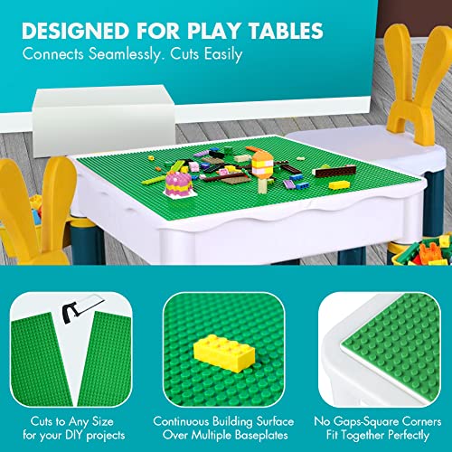 Image of Lekebaby 12 Pack Classic Baseplates 10 inch x 10 inch, Building Base Plates for Building Bricks, 100% Compatible with Major Brands and Activity Table-Baseplate, Sturdy & Safe, Age 3 and up Kids, Multicolored