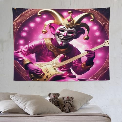 Guitare clown tapisserie PAZZK drapé mural coloré pour chambre d'étudiant