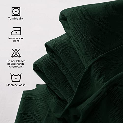 Utopia Bedding Forest Green 100% Cotton Blanket [Twin Size - 90x72 Inch] 350GSM Lightweight, Soft and Breathable Thermal Blanket for All Seasons