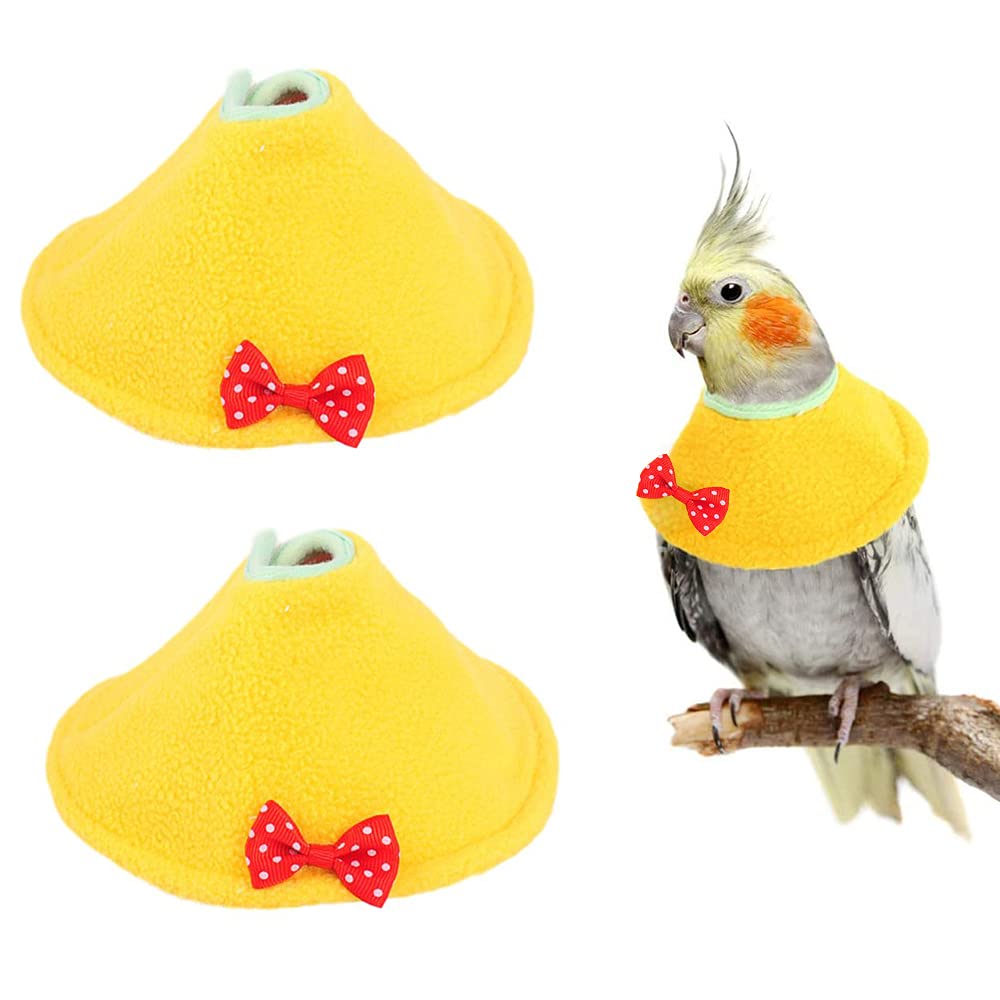 ASOCEA 2 Pcs Adjustable Bird Cone Collar Parrot Anti-bite Recovery Collar Protective Recovery Cones for Budgerigar Cockatiel Lovebird Cockatoo Parrot ( Size-L)