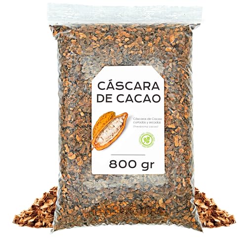 Cascarilla de Cacao 800 gr - Té de Cáscaras de Cacao - Cáscaras para Infusión - Propiedades Naturales - Infusión de Hierbas (800 gr)