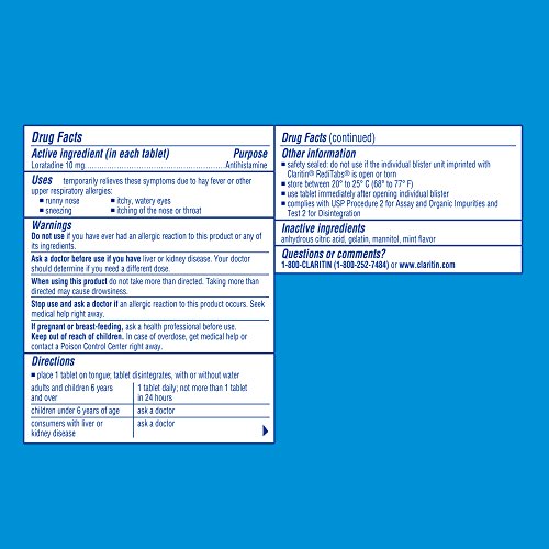 Image of Junior's Claritin 24 Hour Non-Drowsy Allergy RediTabs, 10 mg, 30 Count