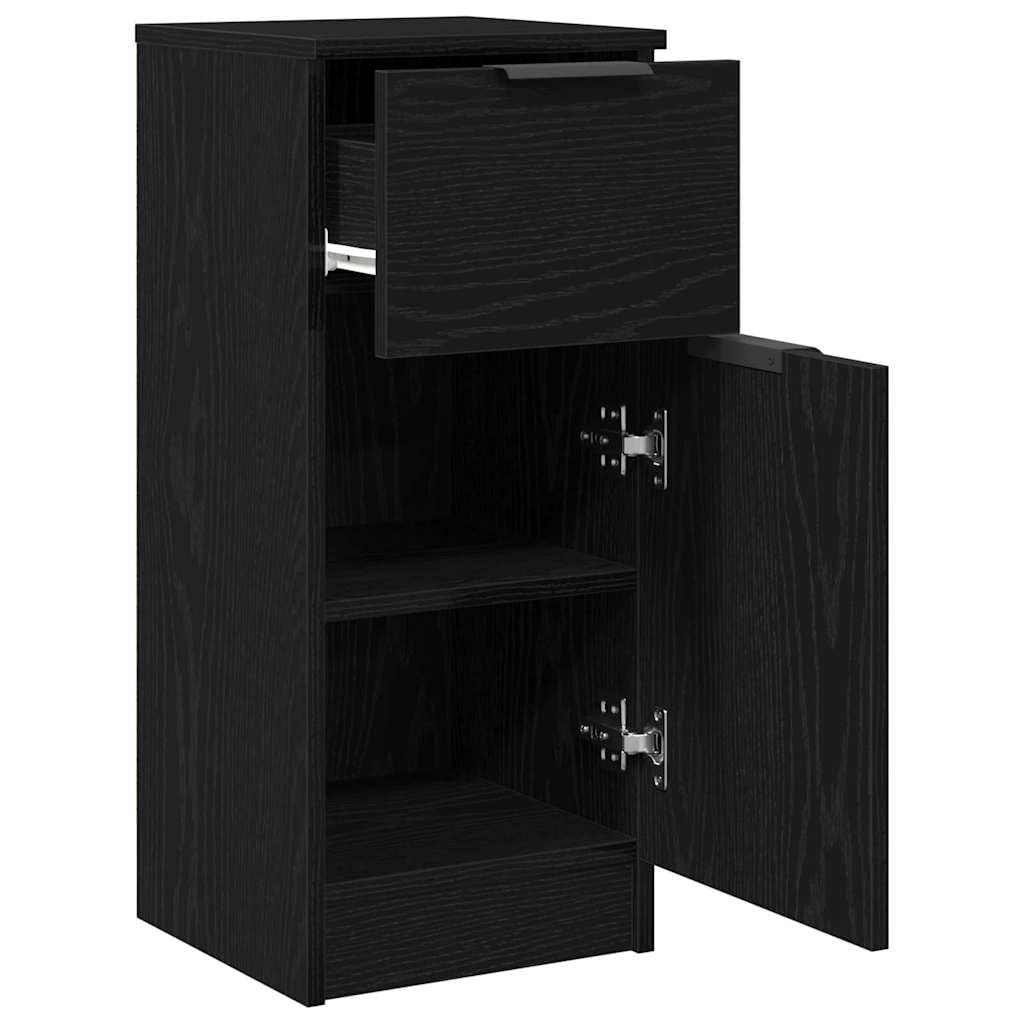 Aparador moderno para almacenamiento y decoración, aparador estable con gran espacio de almacenamiento, con dos compartimentos y cajón de madera de roble negro