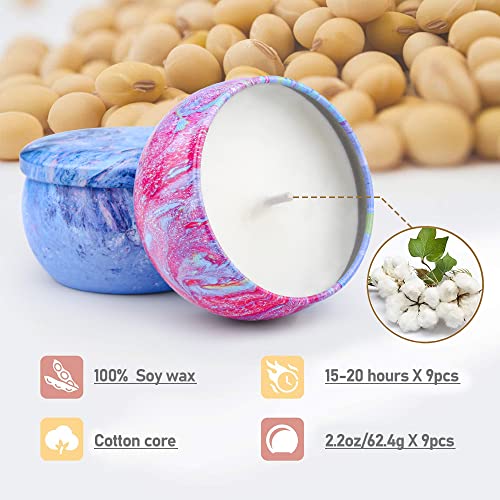 OFUN Scented Candles Gifts for Women, 9 Pack Candle Gift Set, Natural Soy Wax Aromatherapy Candles, Gift Sets Idea for Her, Girls, Friends, Mother's Day, Birthday, Valentines, Anniversary - Image 4