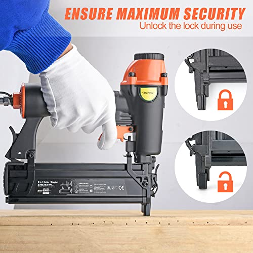 DOTOOL 2-in-1 Air Brad Nailer