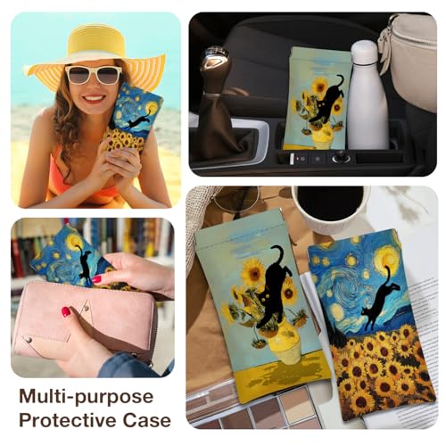 Image of Eyeglasses Sunglasses Case PU Soft Squeeze Top Glasses Pouch for Women Men,Animal Pattern Portable Anti Scratch