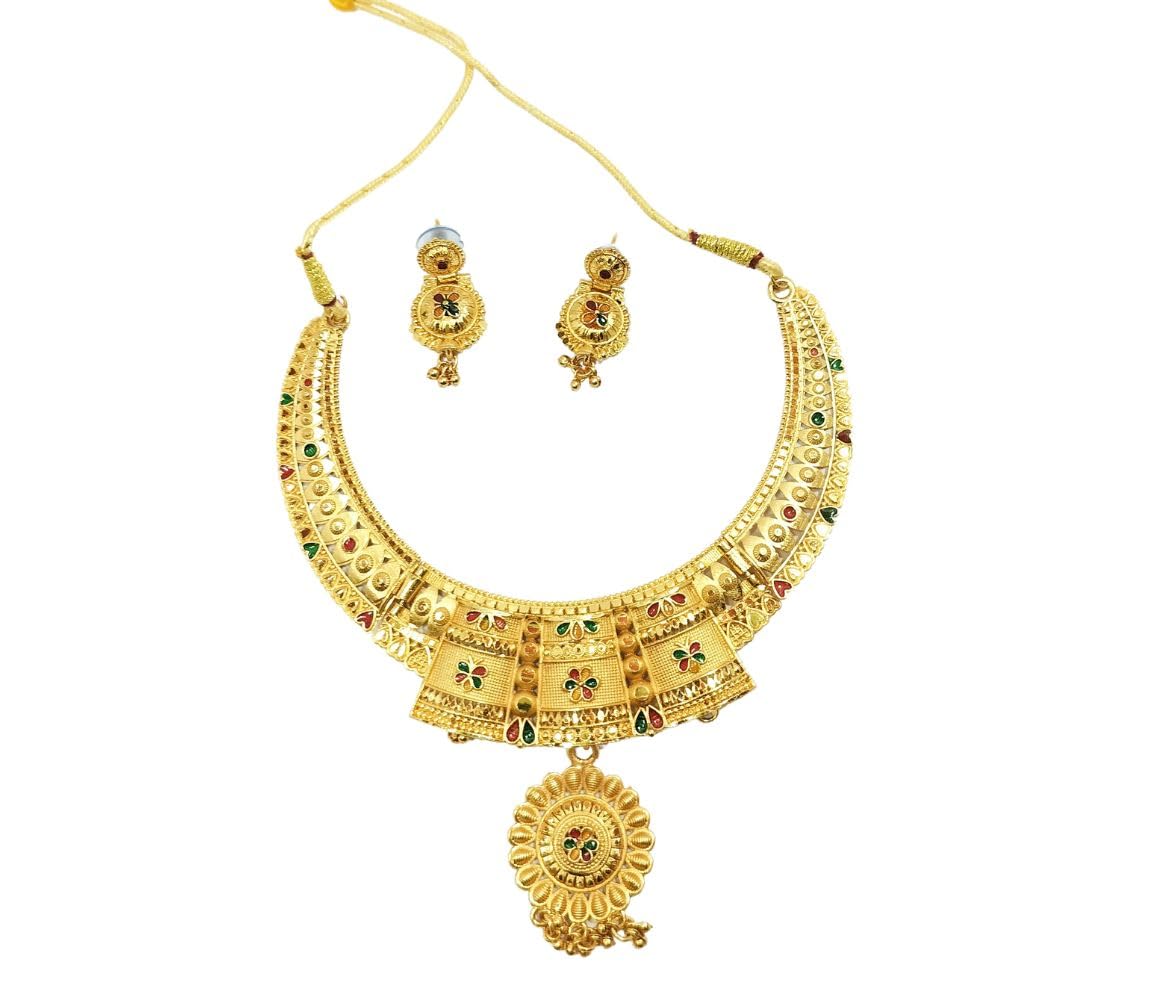 SGN FASHION 1 Gram Gold Short Rani Haar Micro gold plated Rani Haar Necklace Jewelry Set for Women (B0CR6TMPJN) Amazon Price History, Amazon Price Tracker