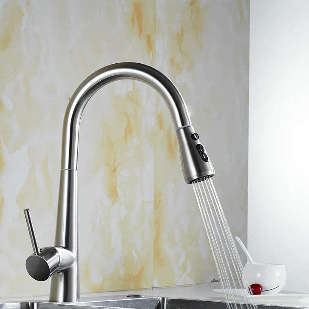 Robinet de cuisine extractible et pulvérisateur d'évier durable pour trou unique