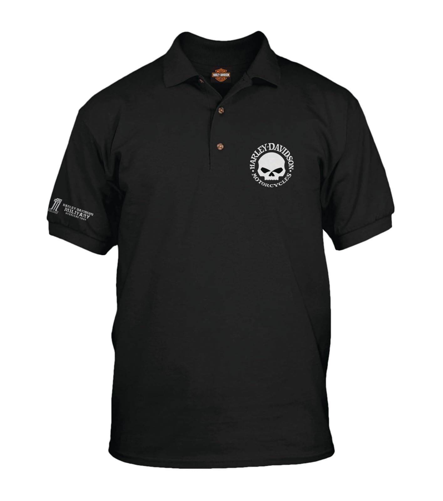 Harley-Davidson Military, Overseas Tour, Exclusive H-D Licensed Classic Men's 3-Button Polo, Willie G