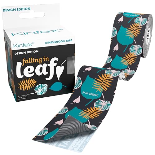 Kintex Kinesiologie Tape Design Edition, 5 cm x 5 m, hautfreundliches & wasserfestes Kinesiologie Tape, Physio Tape, Medizinisches Tape, Sporttape (Falling in Leaf)