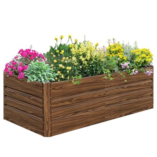 SnugNiture Galvanized Raised Garden Bed 8x4x2FT Outdoor...