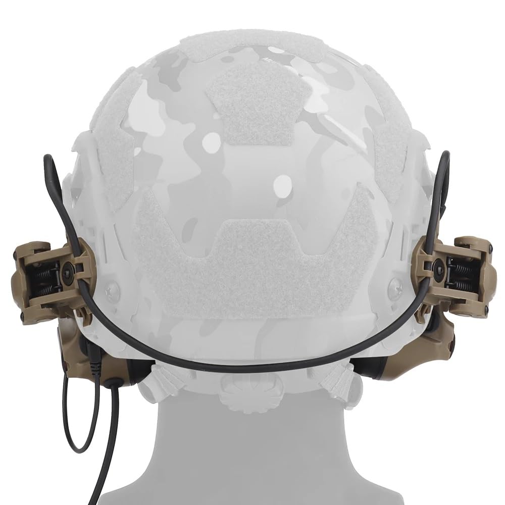 Cuffie per Casco Tattico C5 con Riduzione del Rumore Adattatore per Binario - Cuffie Antirumore per Caccia, Tiro Protezione dell'Udito per Softair, CS, Wargame