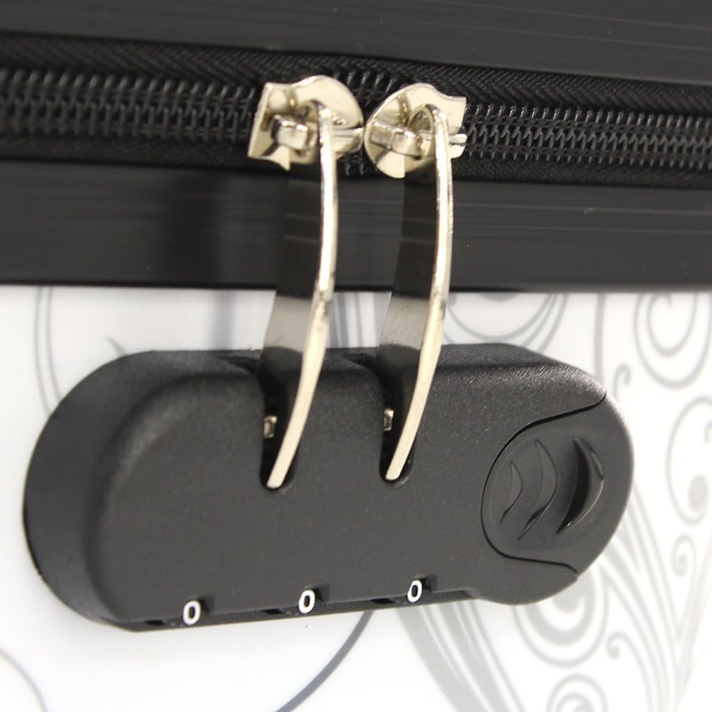 Maleta de Cabina Equipaje de Mano Viaje avión rígida 4 Ruedas 360º Medidas 55x35x20cm Viajar Estampado Mariposa (Blanco)