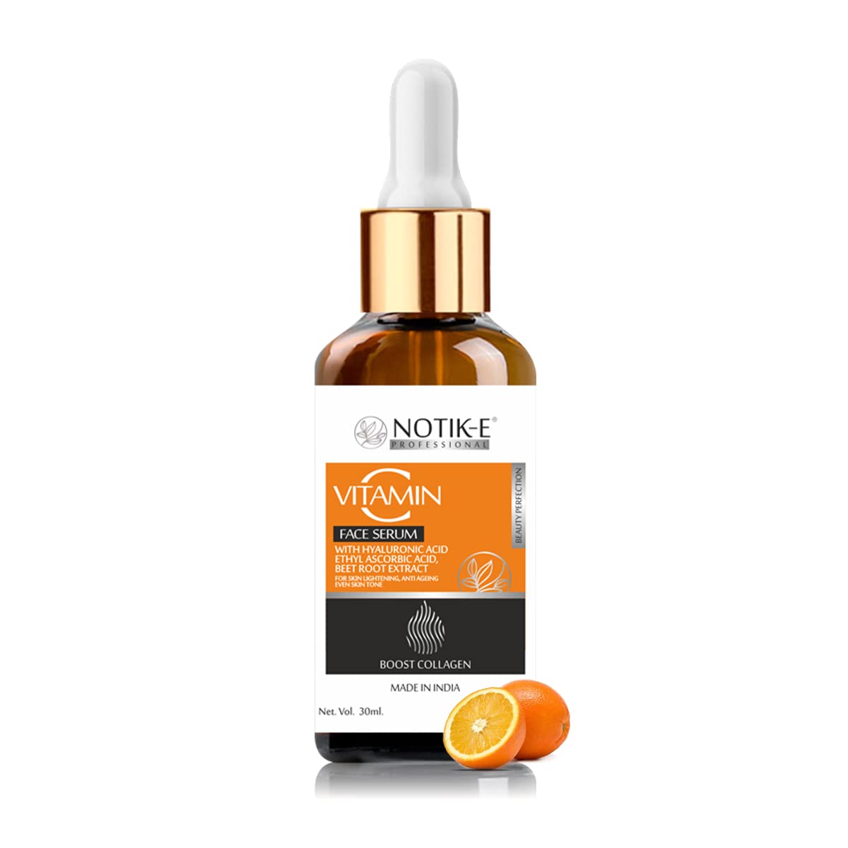 NOTIK-E Vitamin C Face Serum for Skin Lightening & Hypigmentation | With Ethyl Ascorbic Acid & Hyaluronic acid | For Unisex | 30 ml