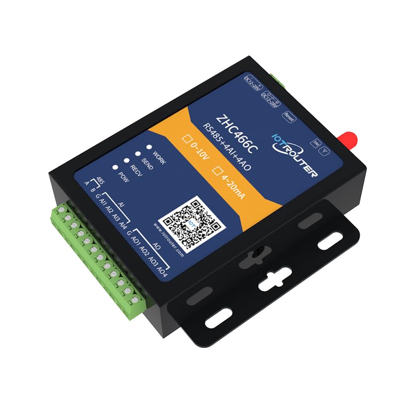ZHC466C Serial RS485 auf Cellular 4G LTE Industrial Analog Wireless Transmission Gateway Unterstützt MQTT JSON Modbus RTU zu TCP mit 8 Ports 4-20mA Analog Interface