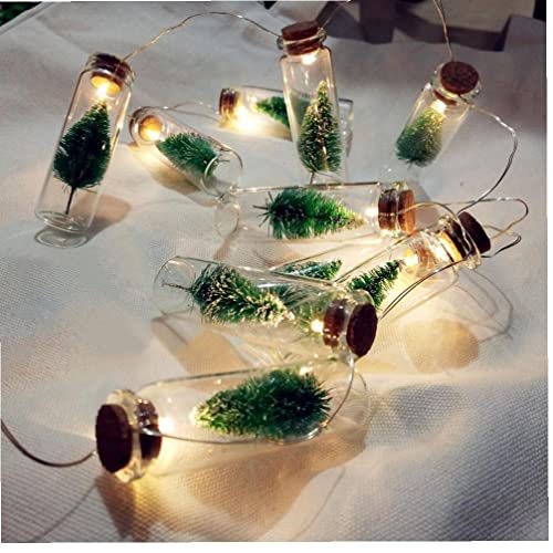 TOSSPER 1m Wish Wish Lights con Iluminación Twinkle Corcho Led Luces Hadas Accionadas Batería Luces Cadena Alambre para Fiesta Bricolaje Fiesta Navidad