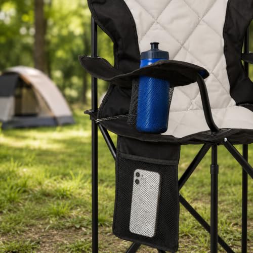 Silla de Camping Plegable Reforzada para Adultos, Acolchada, Capacidad 330 LBS, HAPUDAU HC2601 miniatura 5