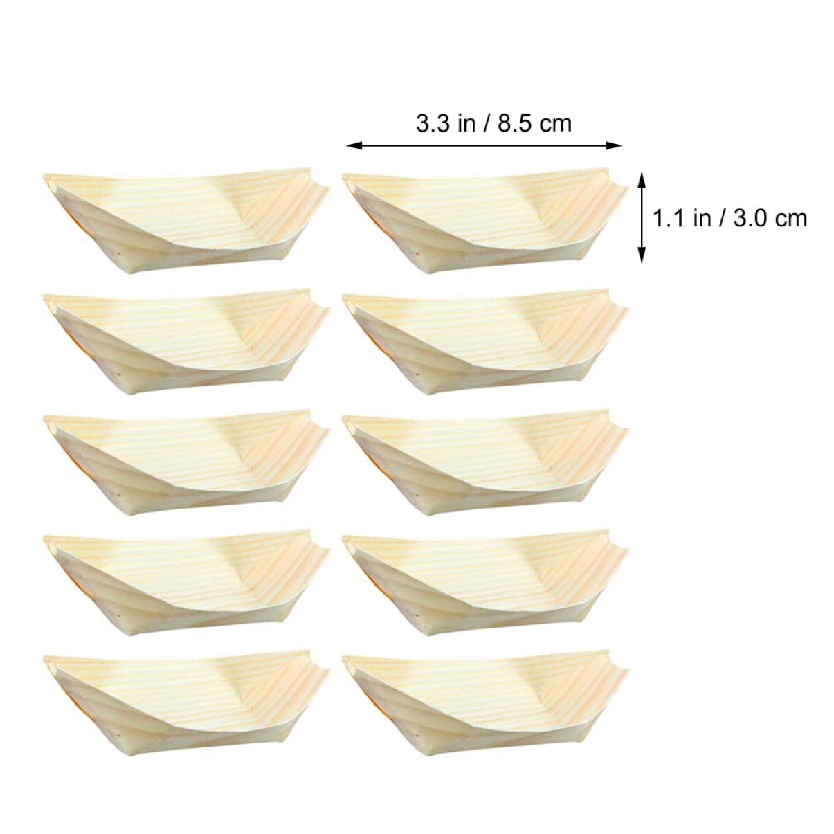 Didiseaon 150Pcs Disposable Sushi Wood Boat Plates Versatile Food Trays for Appetizers Desserts Parties and Weddings Creative Snack Serving Containers
