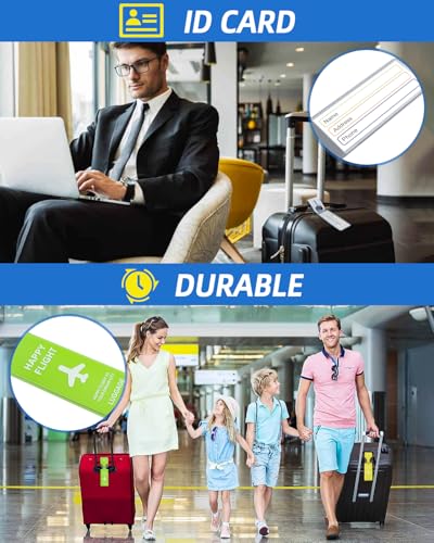 Caianwin 6 Stück Kofferanhänger Flugreise PVC Gepäckanhänger ID EtikettK 6 Farben Adressanhänger koffer, Kofferschilder Anhänger Zubehör für Aufgegebenes Gepäck