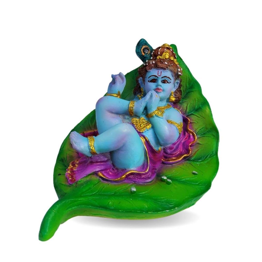 Arte House Polymarble Small Aalila Krishna Idol- Allila Kannan fo Home, 9 cm Height, Multicolor