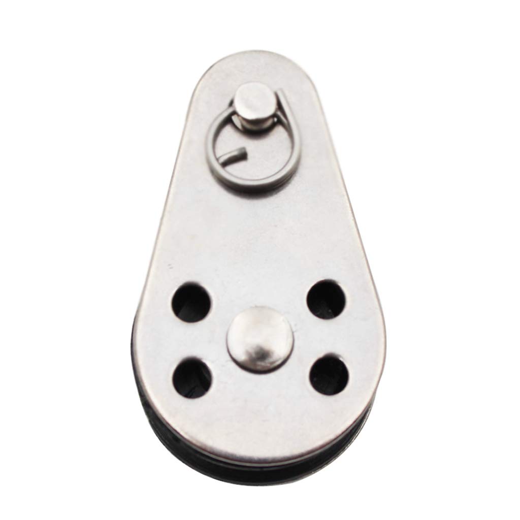 kobeIeen 5pcs Stainless Steel Pulley Block Hanging Wire Towing Wheel Lifting Rope