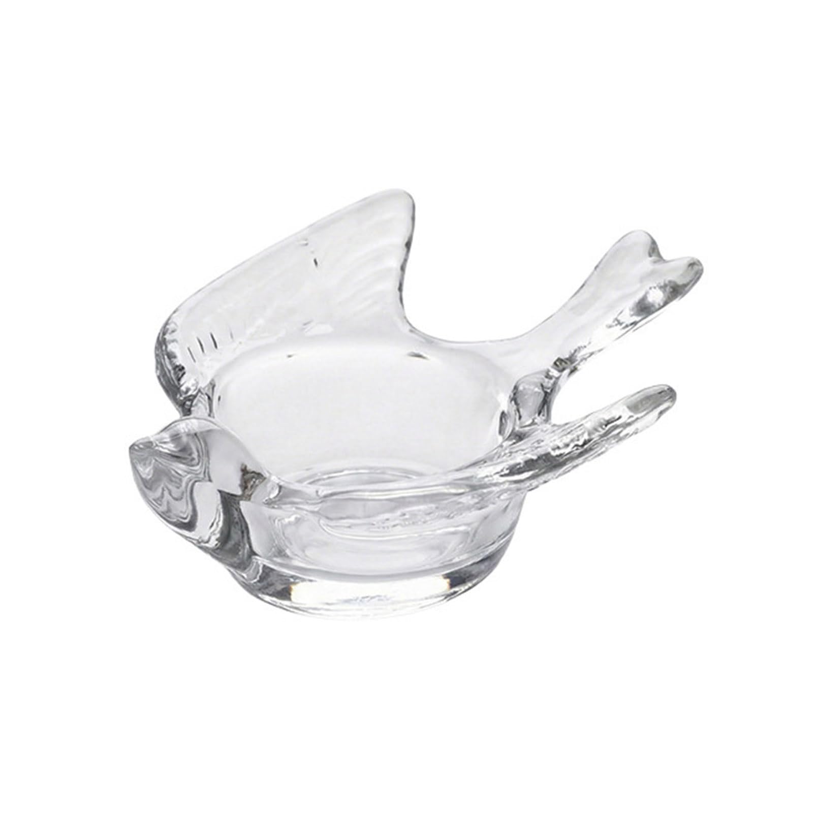 Tsophreniq Clear Glass Votive Holders, Brid Tealight Holders for Table Centerpieces Decorative Candlestick Tealight