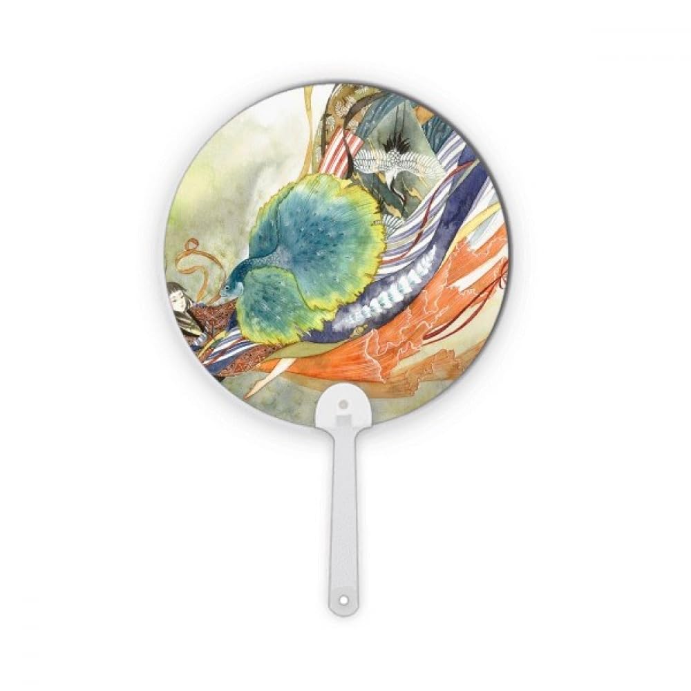 Paon Girl artisanat en plastique rond pour sublimer un mur blanc vide