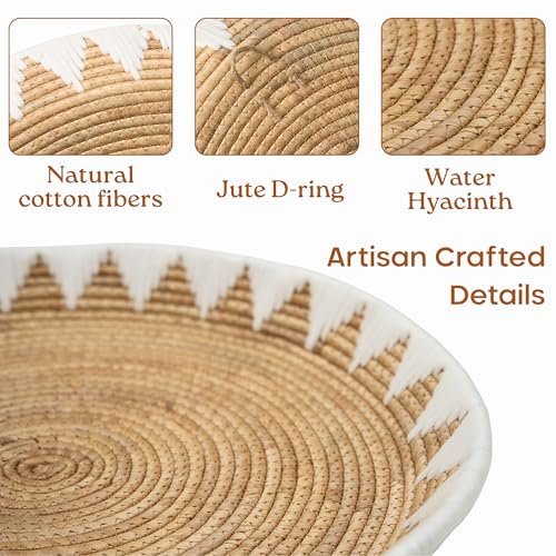 Chi An Home Extra Large Wall Basket Decor Boho Wicker Wall Hanging Set 3 - Image 3