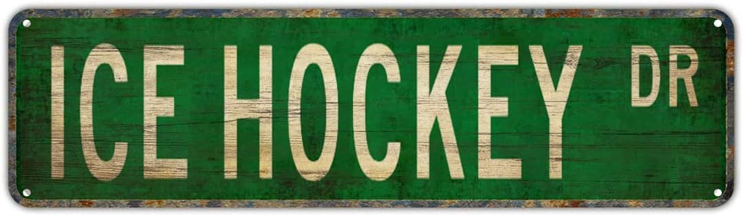 ICE HOCKEY DR Retro Tin Sign Aluminum Metal Sign for Home Bedroom Kitchen Garden Wall Pub Club Coffee Decor 4x16 Inch