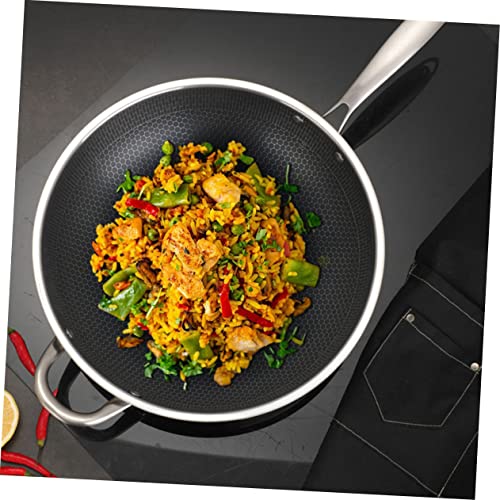 Wok de acero inoxidable Alipis con mango doble miniatura 7