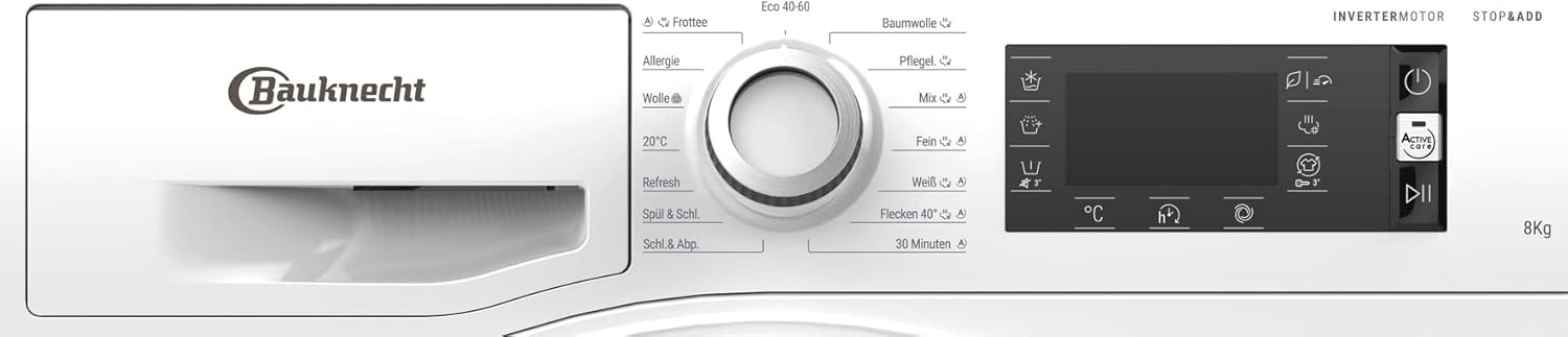 Bauknecht WM Elite 9A Lavatrice Frontale/9kg/Active Care Color+/ potente rimozione delle macchie/vapore Programmi/Steam Hygiene Option/Steam Refresh/Funzione StopAdd Motore ProSilent Bianco Bauknecht WM Elite 9A Lavatrice Frontale/9kg/Active Care Color+/ potente rimozione delle macchie/vapore Programmi/Steam Hygiene Option/Steam Refresh/Funzione StopAdd Motore ProSilent Bianco