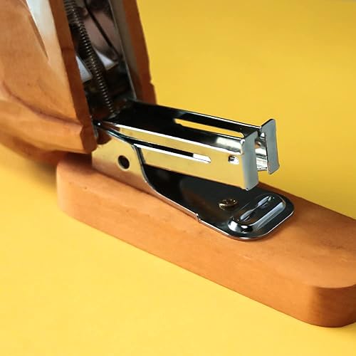 Miniatura 6 de Grapadora de animales de madera, estatua de arte de costura, escultura de estatua para la escuela y la oficina (ardilla)