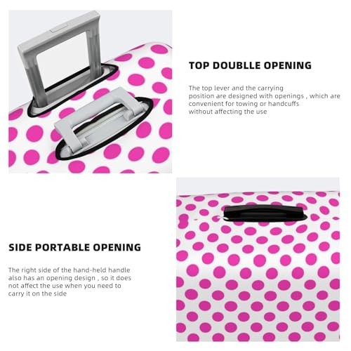 Luggage Cover Protector - Hot Pink Polka Dot Pattern B Print Suitcase Covers for Luggage Fit 18-21 Inch Suitcase4
