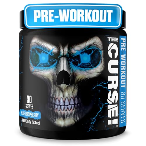 Image of JNX The Curse! Pre Workout Powder with Creatine, Blue Raspberry, 30 Srvs. | Pre workout powder for men & women with caffeine, L-Citrulline, Beta Alanine & Creatine for energy, pumps & performance.