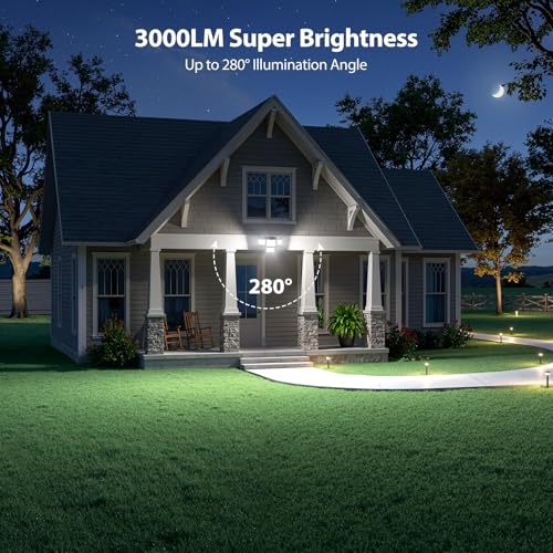 omibee 3000LM Solar Lights Outdoor, 4 Adjustable Heads Motion Sensor Security Light, 3 Modes, 6500K, IP65 Waterproof Solar Wall Flood Lights for Garden, Outside, Backyard, 2 Pack - image 2