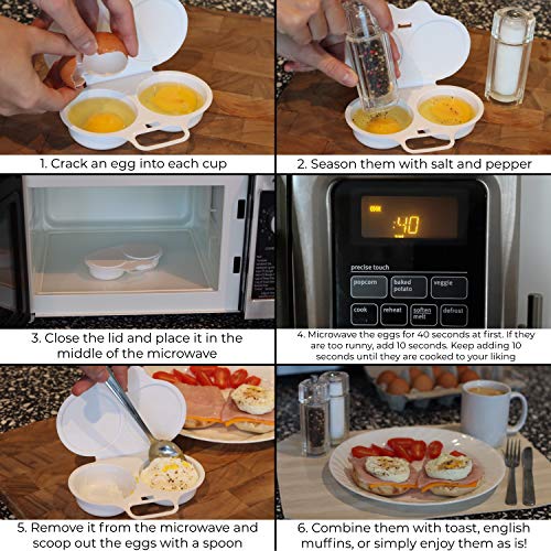image for SABLEWARE Microwave Egg Poacher - Easy To Use Microwave Egg Cooker Wit
