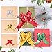 Wavwavw 60 Pieces Large Christmas Pull Bows Christmas Assorted Gift Wrap Bows DIY Metallic Gift Crafts with Glue Point for Xmas Presents Wedding Party Basket Holidays Decoration